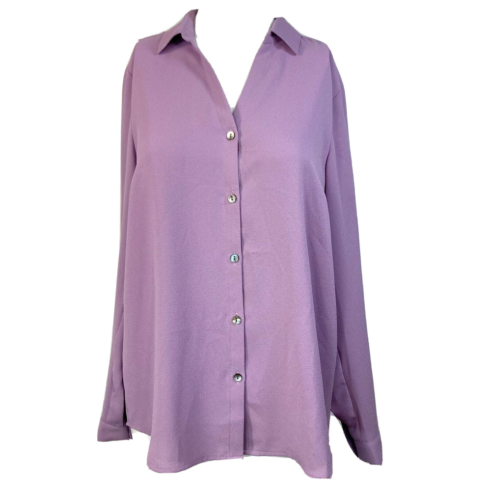 NWT J. Jill Shirt Womens Sz XS Lavender Purple Flowy Collared Button Up